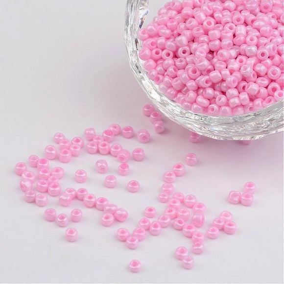 Glass Seed Bead 3mm Opaque Pink