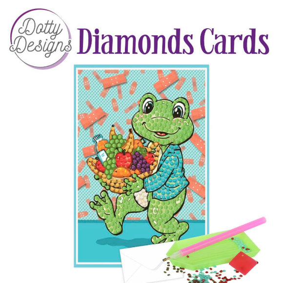 Dotty Design Diamond Cards - Get Well Frog (A6)