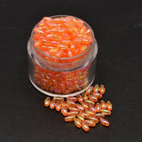Acrylic Transparent AB Rice Beads 3x6mm pack of 200 - Choice of 7 Colours
