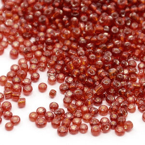 Glass Seed Bead 3mm Silver Lined Red