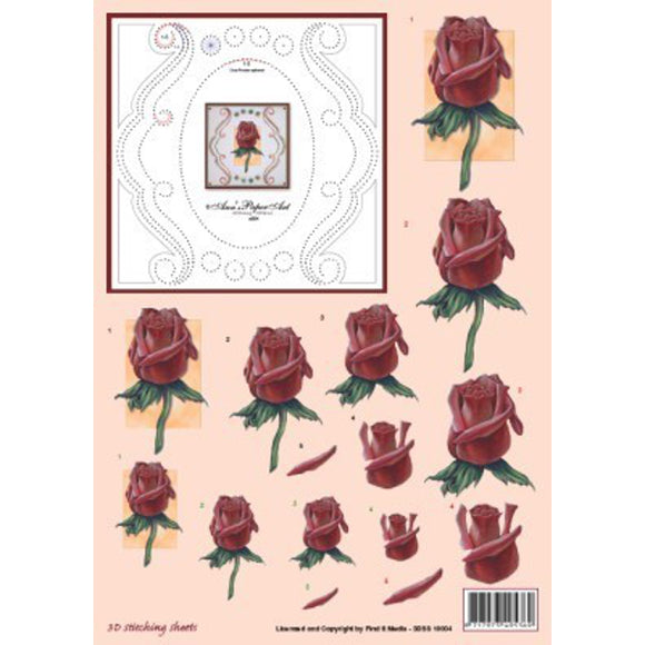 Ann's Stitching Sheet A803 with Red Roses