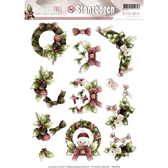 Charming Christmas Die Cut Decoupage - Wreaths