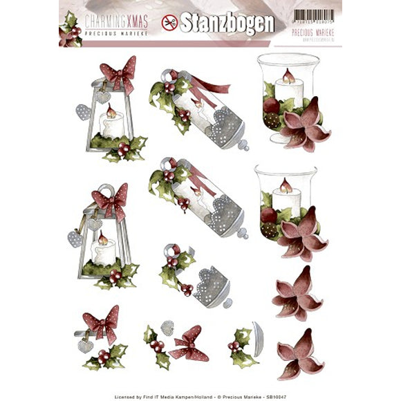 Charming Christmas Die Cut Decoupage - Candles
