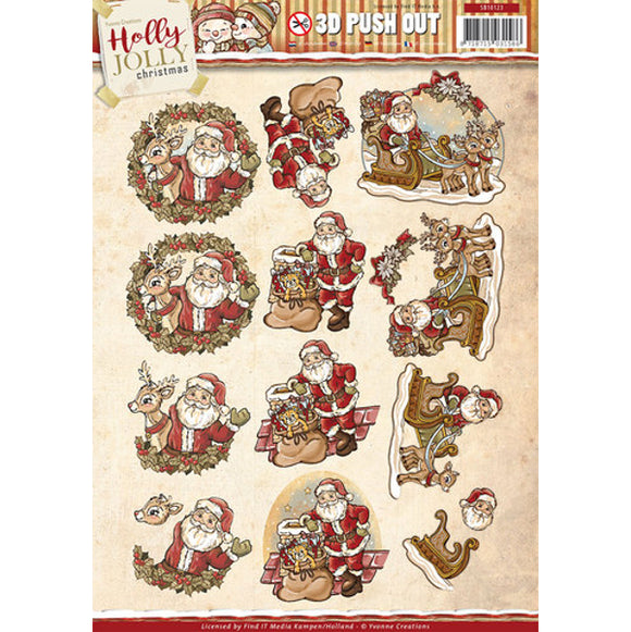 Holly Jolly Die Cut Decoupage - Santa
