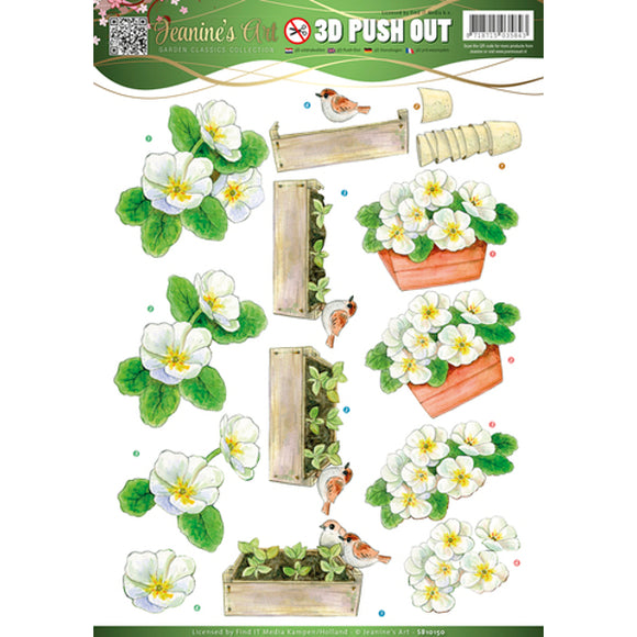 Garden Classics Die Cut Decoupage - White Flowers