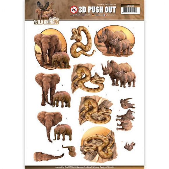 Wild Animals Die Cut Decoupage - Elephants