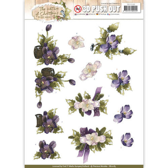 The Nature of Christmas Die Cut Decoupage - Christmas Flowers