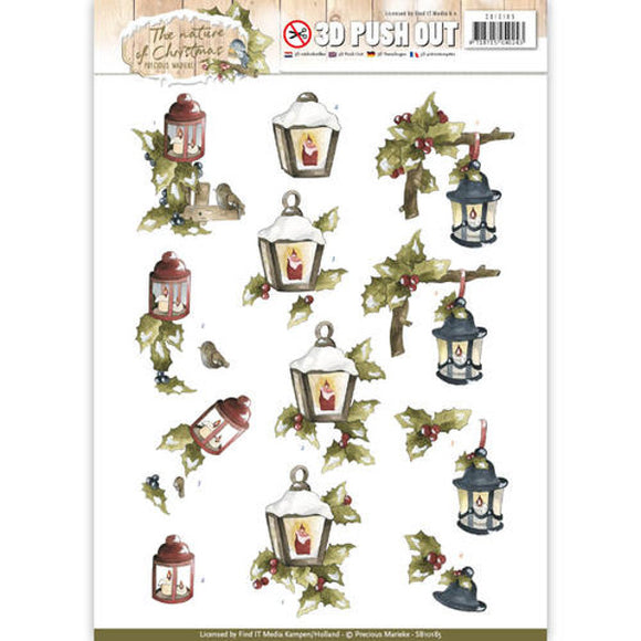 The Nature of Christmas Die Cut Decoupage - Christmas Lanterns