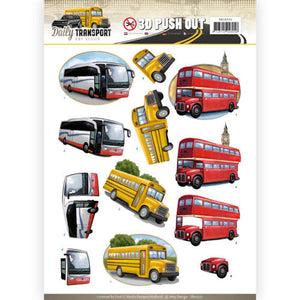 Daily Transport Die Cut Decoupage - Buses