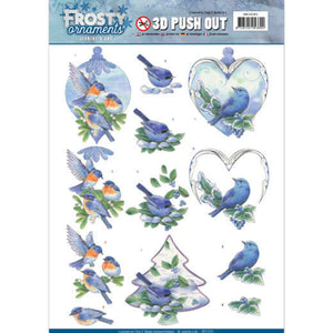 Frosty Ornaments Die Cut Decoupage - Blue Birds