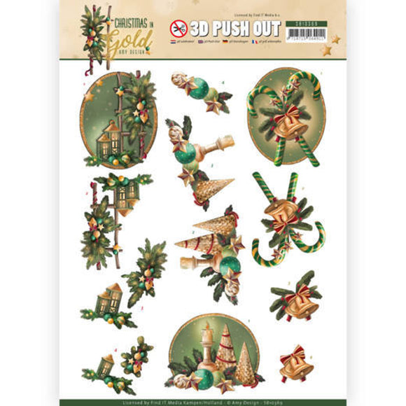 Christmas in Gold Die Cut Decoupage - Lanterns