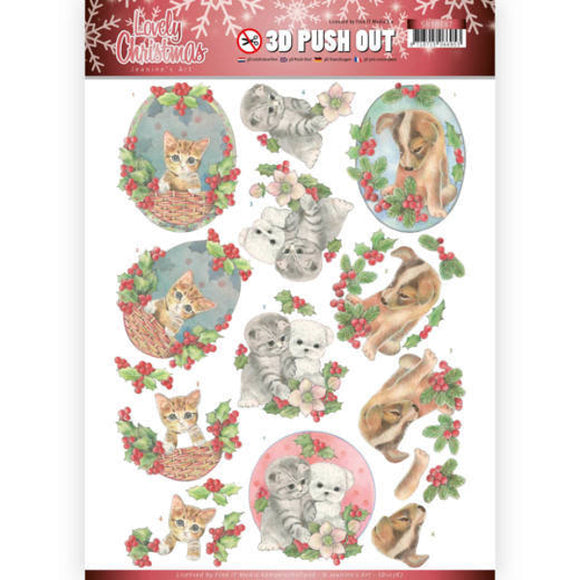 Lovely Christmas Die Cut Decoupage - Lovely Christmas Pets