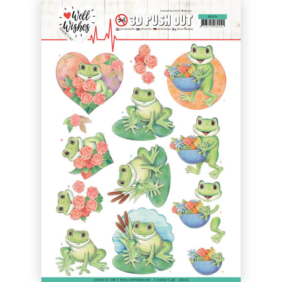 Well Wishes Die Cut Decoupage - Frogs