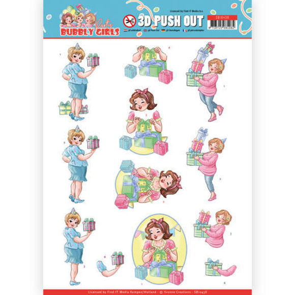 Bubbly Girls Party Die Cut Decoupage - Decorating
