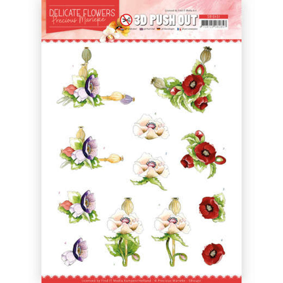 Delicate Flowers Die Cut Decoupage - Poppy