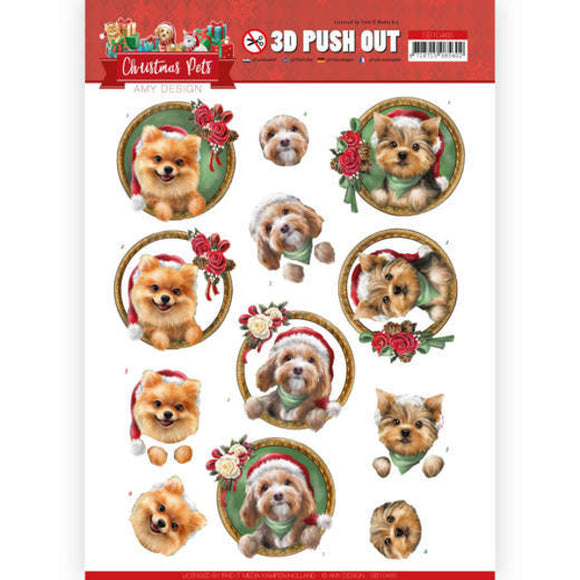 Christmas Pets Die Cut Decoupage - Christmas dogs