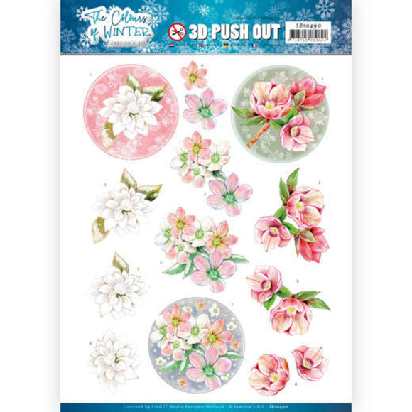 The Colours of Winter Die Cut Decoupage - Red Winter Flowers – Add Some ...