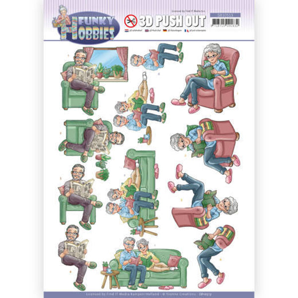 Funky Hobbies Die Cut Decoupage - Reading – Add Some Sparkle