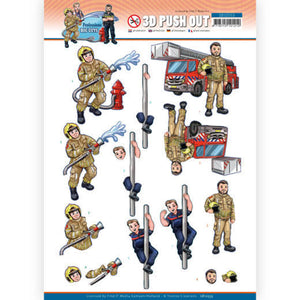 Big Guys Professions Die Cut Decoupage - Fire Department