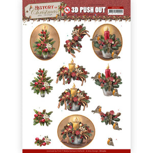 History of Christmas Die Cut Decoupage - Christmas Candles