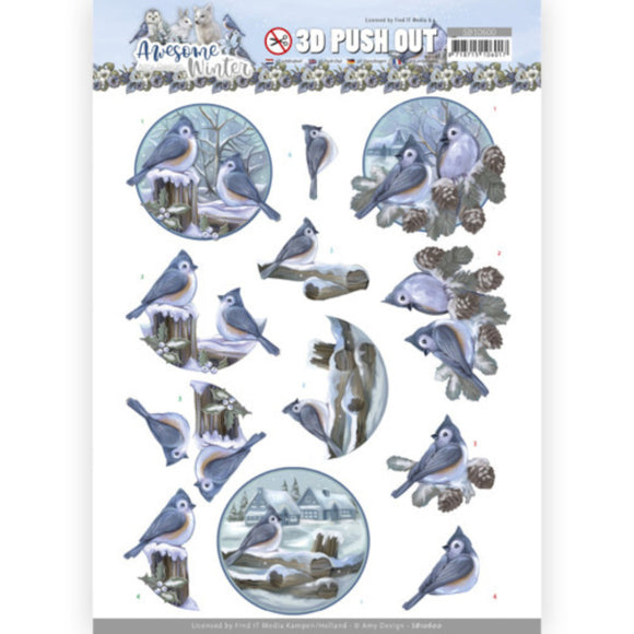 Awesome Christmas Die Cut Decoupage - Winter Birds