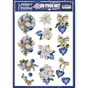 A Perfect Christmas Die Cut Decoupage -Blue Christmas Flowers