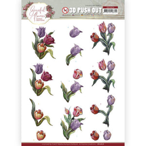 Graceful Flowers Die Cut Decoupage - Colourful Tulips