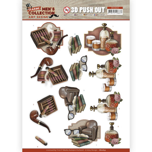 Classic Men's Collection Die Cut Decoupage - Relaxing