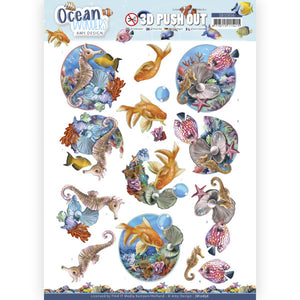 Ocean Wonders Die Cut Decoupage -Seahorse