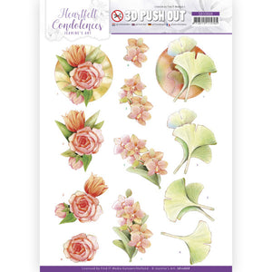 Heartfelt Condolences Die Cut Decoupage - Salmon Flowers