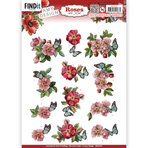 Roses are Red Die Cut Decoupage - Rose-Hip