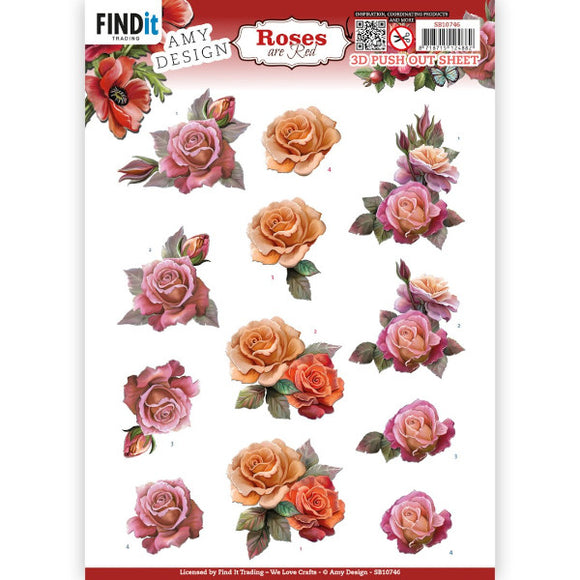 Roses are Red Die Cut Decoupage -Pink Roses