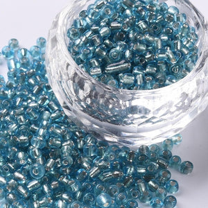 Glass Seed Bead 3mm Silver Lined Pale Turquoise