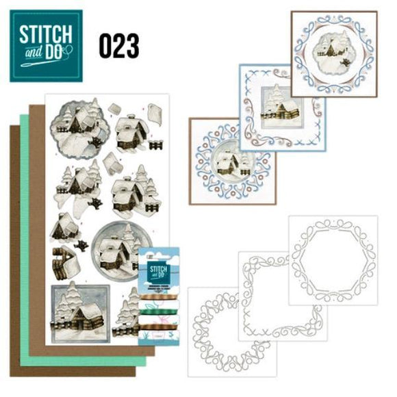 Stitch & Do Kit 023 - Snow Cabins