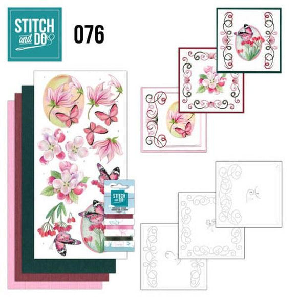 Stitch & Do Kit 076 - Pink Flowers