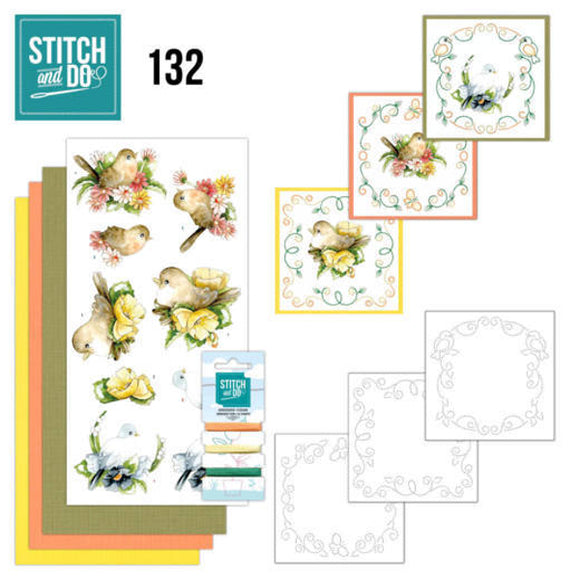 Stitch & Do Kit 132 Delicate Flowers - Birds
