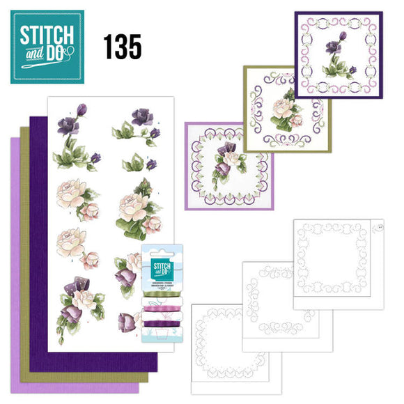 Stitch & Do Kit 135 Purple Flowers