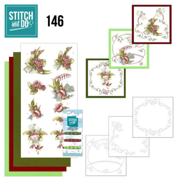 Stitch & Do Kit 146 - Pretty Flowers - Red Flowers