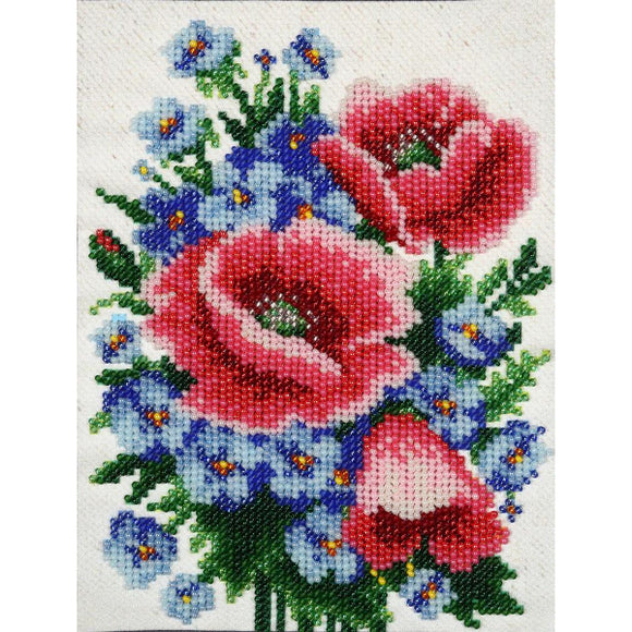 Poppies & Cornflowers Beaded Embroidery Kit from VDV
