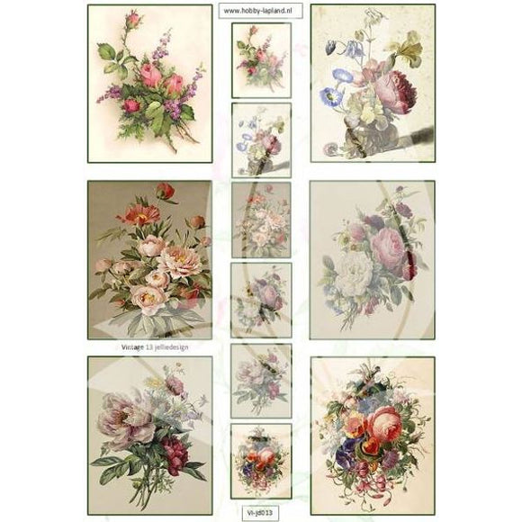 Vintage Floral Bouquets Topper Sheet