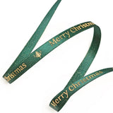 Merry Christmas Printed Satin Ribbon Red or Green