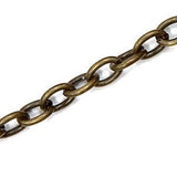 Trace Chain 6mm Gold, Silver or Antique Plate