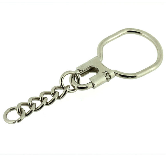 Curb Chain & Slide Lock Key Chains Nickel Pack of 5