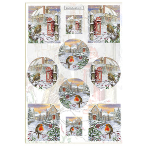 Pearlescent Letterbox Robins Topper Sheet
